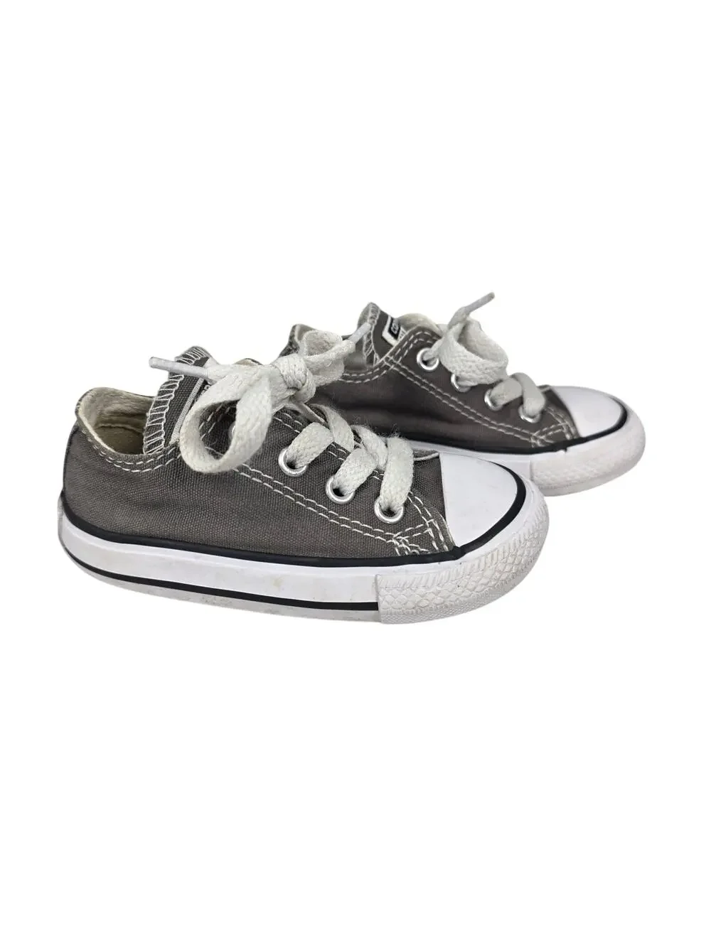 CONVERSE INFANT SNEAKERS – SIZE 5 – GRAY CANVAS RUBBER TOE – CLASSIC CHUCK STYLE